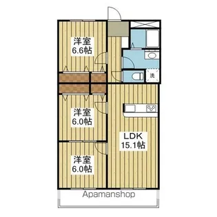 ブライム北斎院【3階】の間取り