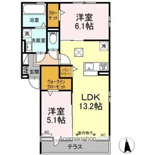 MANOIRBLANCII【1階】の間取り