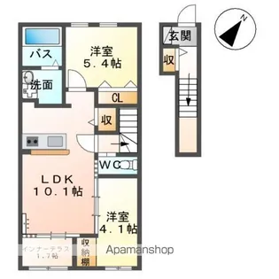 ルミーナ開成【202号室】の間取り