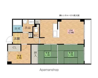パークサイドTANAKA【203号室】の間取り