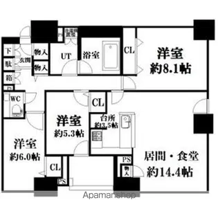 シティタワー札幌大通【11階】の間取り
