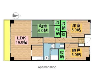 サングリーン海道割【6階】の間取り