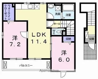ブライト ボナール【201号室】の間取り