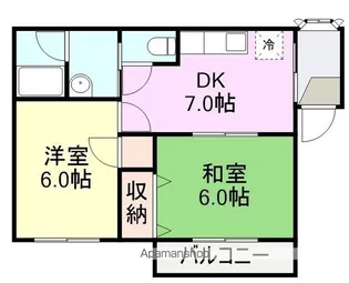 グリーンベル【202号室】の間取り