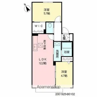 ラフィーネメゾン上久原 B棟【B102号室】の間取り