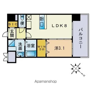 アクシオン高宮駅前グラシア【9階】の間取り