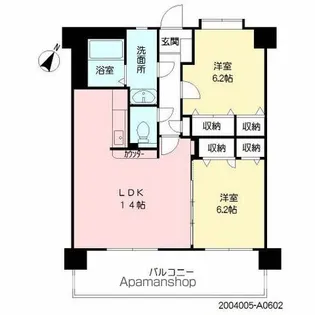 コスミオスコート【602号室】の間取り