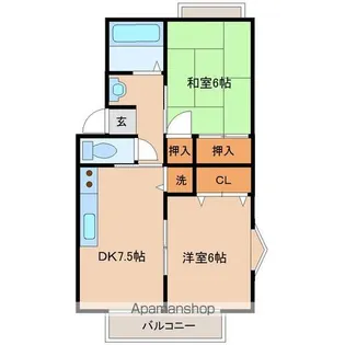 トゥインクルコート3番館【2階】の間取り