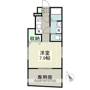 クレインドア米ケ袋【106号室】の間取り