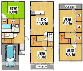 大阪府堺市北区金岡町【一戸建】の間取り