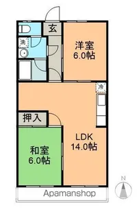 2LDKの間取り画像