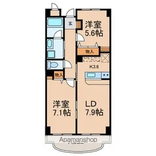 フォレスト ハサマ【1階】の間取り