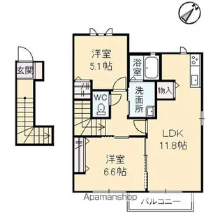プランドール【2階】の間取り