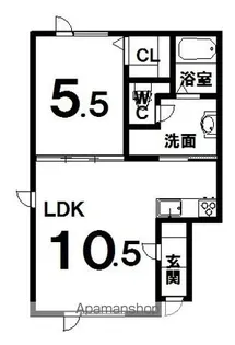 エスペランサⅥ【1-A号室】の間取り
