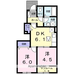 メゾン・ド・シャンブル【1階】の間取り