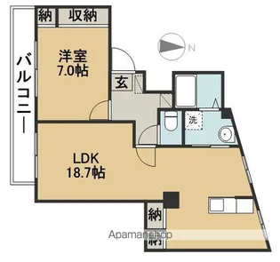 八幡マンション【4階】の間取り