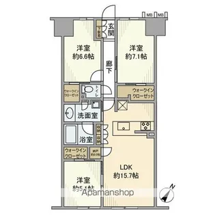 レーベンつくばCORIS【8階】の間取り