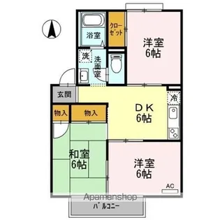 ファミール北久米【2階】の間取り