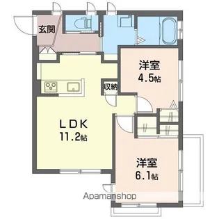 カーサII【203号室】の間取り
