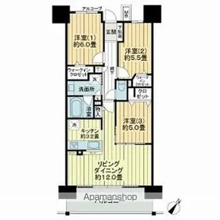 デュオヒルズ仙台ザ・マークス【7階】の間取り