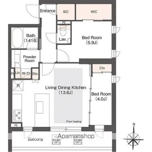 ミュプレ代々木上原【1階】の間取り