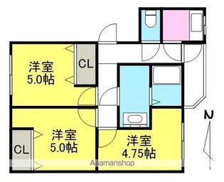 ウッドネスト木太【2階】の間取り