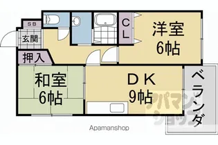 メルベーユ桂【101号室】の間取り
