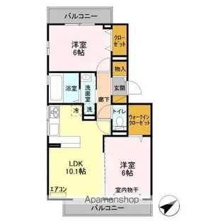 ヴィラ コットン【3階】の間取り