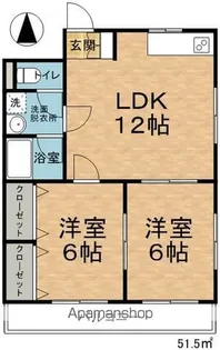 カイセー三芳【206号室】の間取り