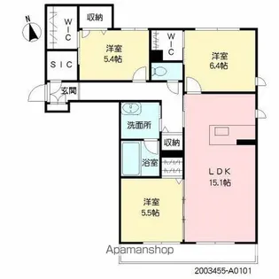 アリスティオ蔵上【101号室】の間取り