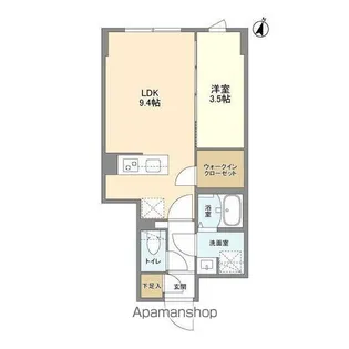 ウェルスクエア駒場東大前【1階】の間取り