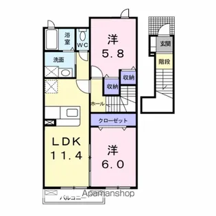 ノーブル桜岡【2階】の間取り