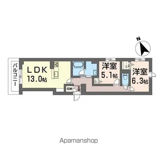 シャーメゾンハレムサシノ マーリエ【201号室】の間取り