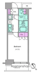 レジディア月島Ⅱ【4階】の間取り