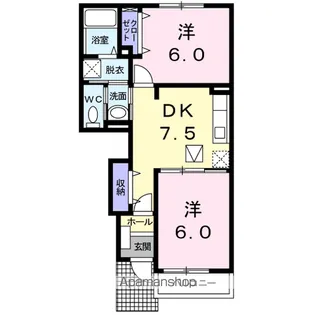 ゼファーⅡ【1階】の間取り