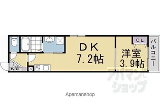 アドバンスコート四条堀川II【103号室】の間取り