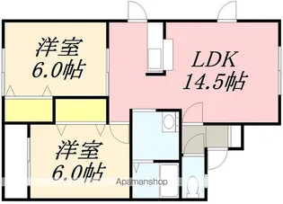フィールドハウス【202号室】の間取り