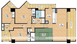 ファミールハイツ泉大津セントハーバーシティ4番館【408号室】の間取り