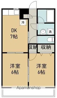 メゾン若林【107号室】の間取り