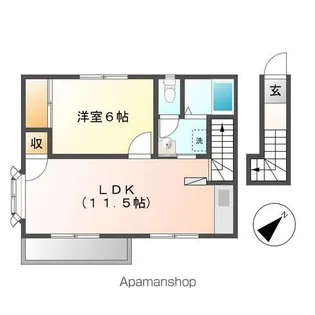 ルーミー牛久1号館【201号室】の間取り