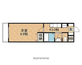 ベルジュヤノ【4階】の間取り