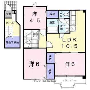 クレストール来山A【2階】の間取り