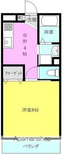 スカイコート睦王【108号室】の間取り