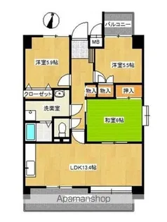 クレバー今宿A棟【5階】の間取り