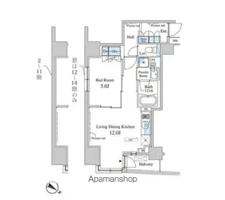 セレサ日本橋堀留町【5階】の間取り