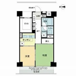 ベルエア新高円寺【1階】の間取り