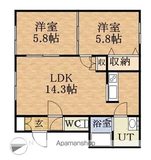 グランメール白石【3階】の間取り
