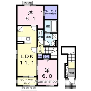 ジェルメⅡ【2階】の間取り