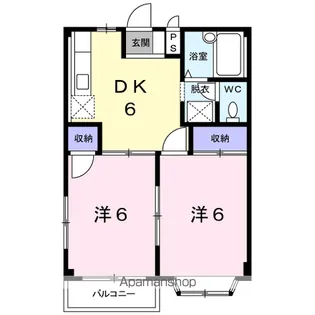 ホワイトローズB【1階】の間取り