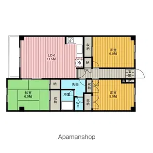 ヴィラ本町東【202号室】の間取り